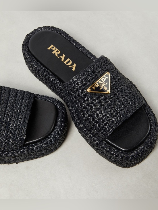 Prada Shoes - PRADA Logo espadrille slides 36 $1,150